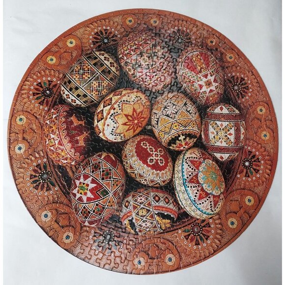 Springbok Ukrainian Folk Art Circular Puzzle Pysanky Easter Eggs Complete 1977 - Picture 12 of 13